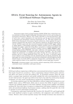 ESAA: Event Sourcing for Autonomous Agents in LLM-Based Software Engineering