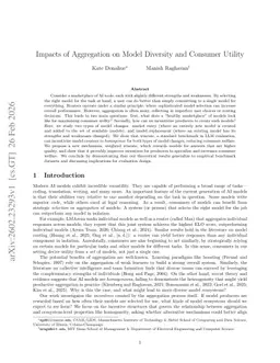 Impacts of Aggregation on Model Diversity and Consumer Utility