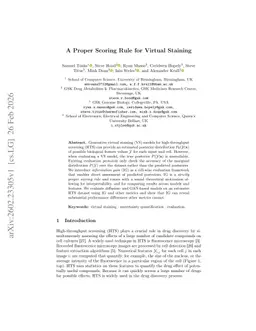 A Proper Scoring Rule for Virtual Staining