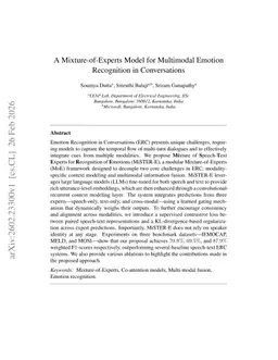 A Mixture-of-Experts Model for Multimodal Emotion Recognition in Conversations