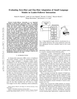 Evaluating Zero-Shot and One-Shot Adaptation of Small Language Models in Leader-Follower Interaction