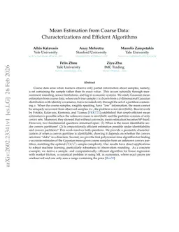 Mean Estimation from Coarse Data: Characterizations and Efficient Algorithms
