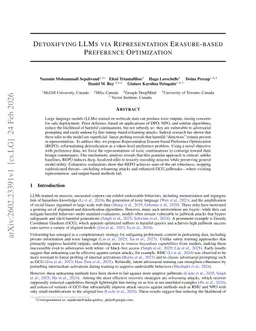 Detoxifying LLMs via Representation Erasure-Based Preference Optimization