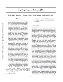Long Range Frequency Tuning for QML