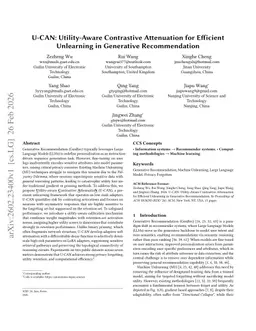 U-CAN: Utility-Aware Contrastive Attenuation for Efficient Unlearning in Generative Recommendation