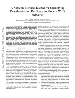 A Software-Defined Testbed for Quantifying Deauthentication Resilience in Modern Wi-Fi Networks