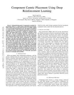 Component Centric Placement Using Deep Reinforcement Learning