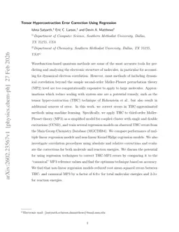 Tensor Hypercontraction Error Correction Using Regression