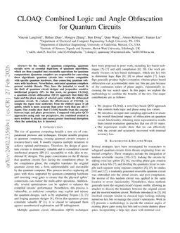 CLOAQ: Combined Logic and Angle Obfuscation for Quantum Circuits