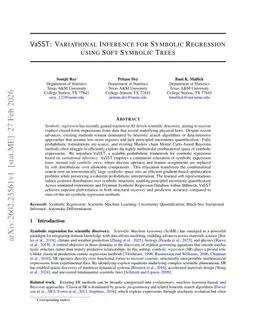 VaSST: Variational Inference for Symbolic Regression using Soft Symbolic Trees