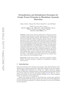 Normalisation and Initialisation Strategies for Graph Neural Networks in Blockchain Anomaly Detection