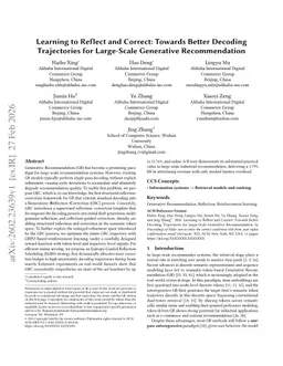 Learning to Reflect and Correct: Towards Better Decoding Trajectories for Large-Scale Generative Recommendation