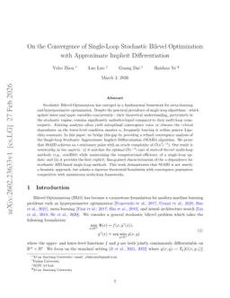On the Convergence of Single-Loop Stochastic Bilevel Optimization with Approximate Implicit Differentiation