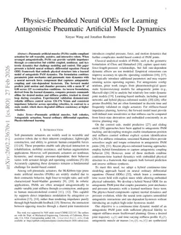 Physics-Embedded Neural ODEs for Learning Antagonistic Pneumatic Artificial Muscle Dynamics