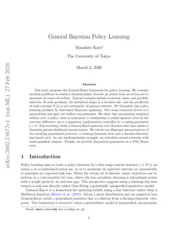 General Bayesian Policy Learning