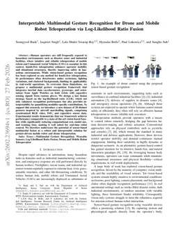 Interpretable Multimodal Gesture Recognition for Drone and Mobile Robot Teleoperation via Log-Likelihood Ratio Fusion