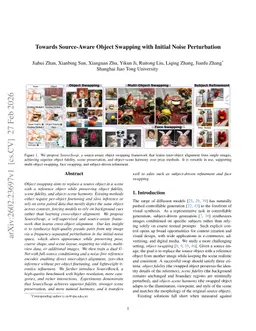 Towards Source-Aware Object Swapping with Initial Noise Perturbation