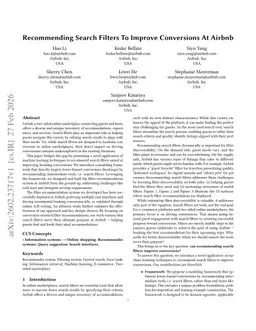 Recommending Search Filters To Improve Conversions At Airbnb