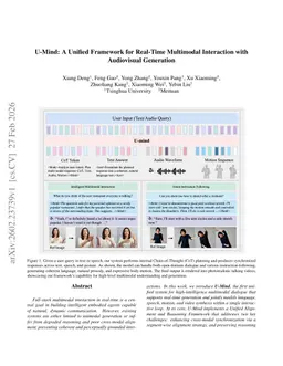 U-Mind: A Unified Framework for Real-Time Multimodal Interaction with Audiovisual Generation