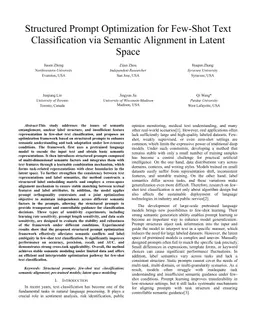 Structured Prompt Optimization for Few-Shot Text Classification via Semantic Alignment in Latent Space