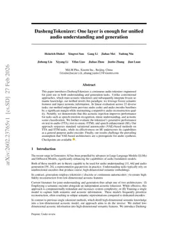 DashengTokenizer: One layer is enough for unified audio understanding and generation