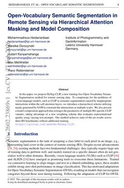 Open-Vocabulary Semantic Segmentation in Remote Sensing via Hierarchical Attention Masking and Model Composition