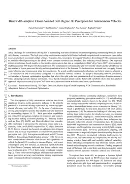 Bandwidth-adaptive Cloud-Assisted 360-Degree 3D Perception for Autonomous Vehicles