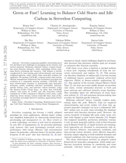 Green or Fast? Learning to Balance Cold Starts and Idle Carbon in Serverless Computing