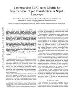 Benchmarking BERT-based Models for Sentence-level Topic Classification in Nepali Language