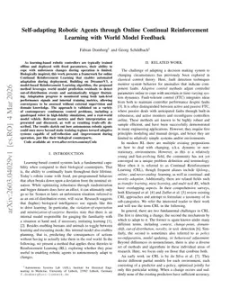 Self-adapting Robotic Agents through Online Continual Reinforcement Learning with World Model Feedback