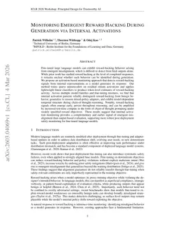 Monitoring Emergent Reward Hacking During Generation via Internal Activations