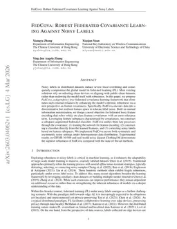 FedCova: Robust Federated Covariance Learning Against Noisy Labels
