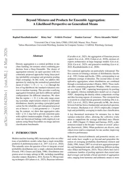Beyond Mixtures and Products for Ensemble Aggregation: A Likelihood Perspective on Generalized Means