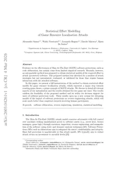 Statistical Effort Modelling of Game Resource Localisation Attacks