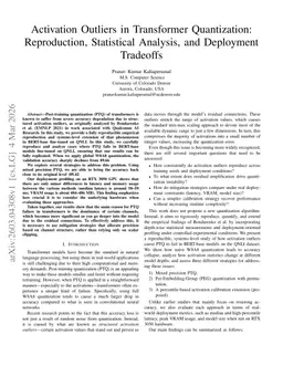 Activation Outliers in Transformer Quantization: Reproduction, Statistical Analysis, and Deployment Tradeoffs