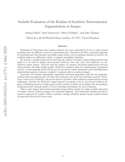 Scalable Evaluation of the Realism of Synthetic Environmental Augmentations in Images