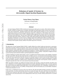 Robustness of Agentic AI Systems via Adversarially-Aligned Jacobian Regularization