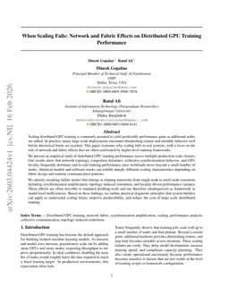 When Scaling Fails: Network and Fabric Effects on Distributed GPU Training Performance