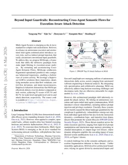 Beyond Input Guardrails: Reconstructing Cross-Agent Semantic Flows for Execution-Aware Attack Detection
