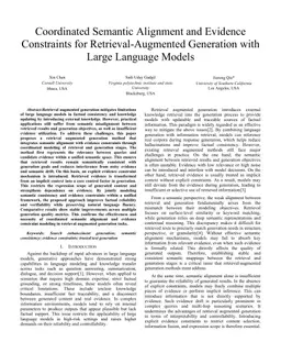 Coordinated Semantic Alignment and Evidence Constraints for Retrieval-Augmented Generation with Large Language Models