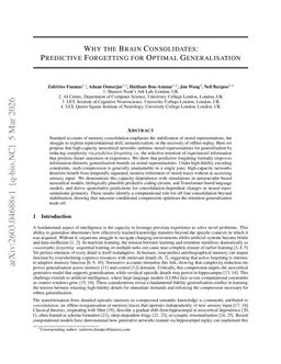 Why the Brain Consolidates: Predictive Forgetting for Optimal Generalisation