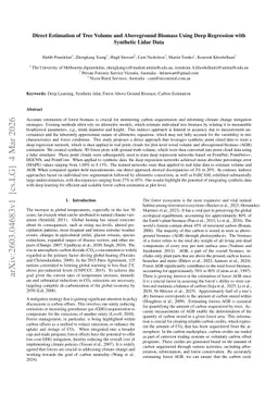 Direct Estimation of Tree Volume and Aboveground Biomass Using Deep Regression with Synthetic Lidar Data