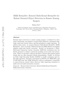 RMK RetinaNet: Rotated Multi-Kernel RetinaNet for Robust Oriented Object Detection in Remote Sensing Imagery
