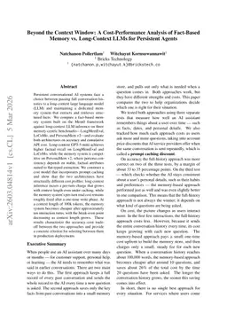 Beyond the Context Window: A Cost-Performance Analysis of Fact-Based Memory vs. Long-Context LLMs for Persistent Agents