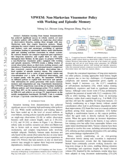 VPWEM: Non-Markovian Visuomotor Policy with Working and Episodic Memory