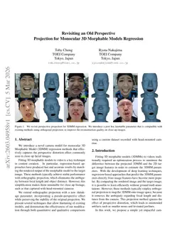 Revisiting an Old Perspective Projection for Monocular 3D Morphable Models Regression