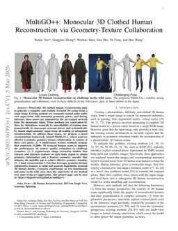 MultiGO++: Monocular 3D Clothed Human Reconstruction via Geometry-Texture Collaboration