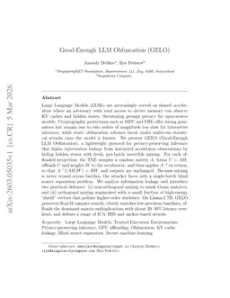 Good-Enough LLM Obfuscation (GELO)