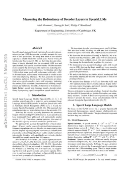Measuring the Redundancy of Decoder Layers in SpeechLLMs