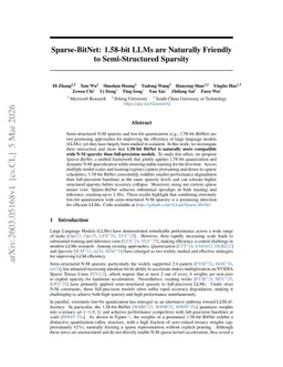 Sparse-BitNet: 1.58-bit LLMs are Naturally Friendly to Semi-Structured Sparsity
